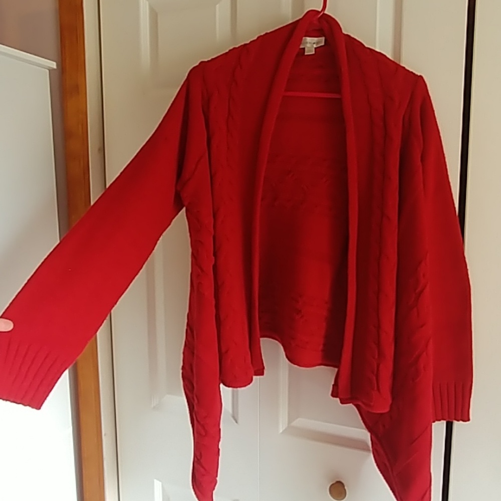 Red Fashion Bug size S cable knit cardigan
